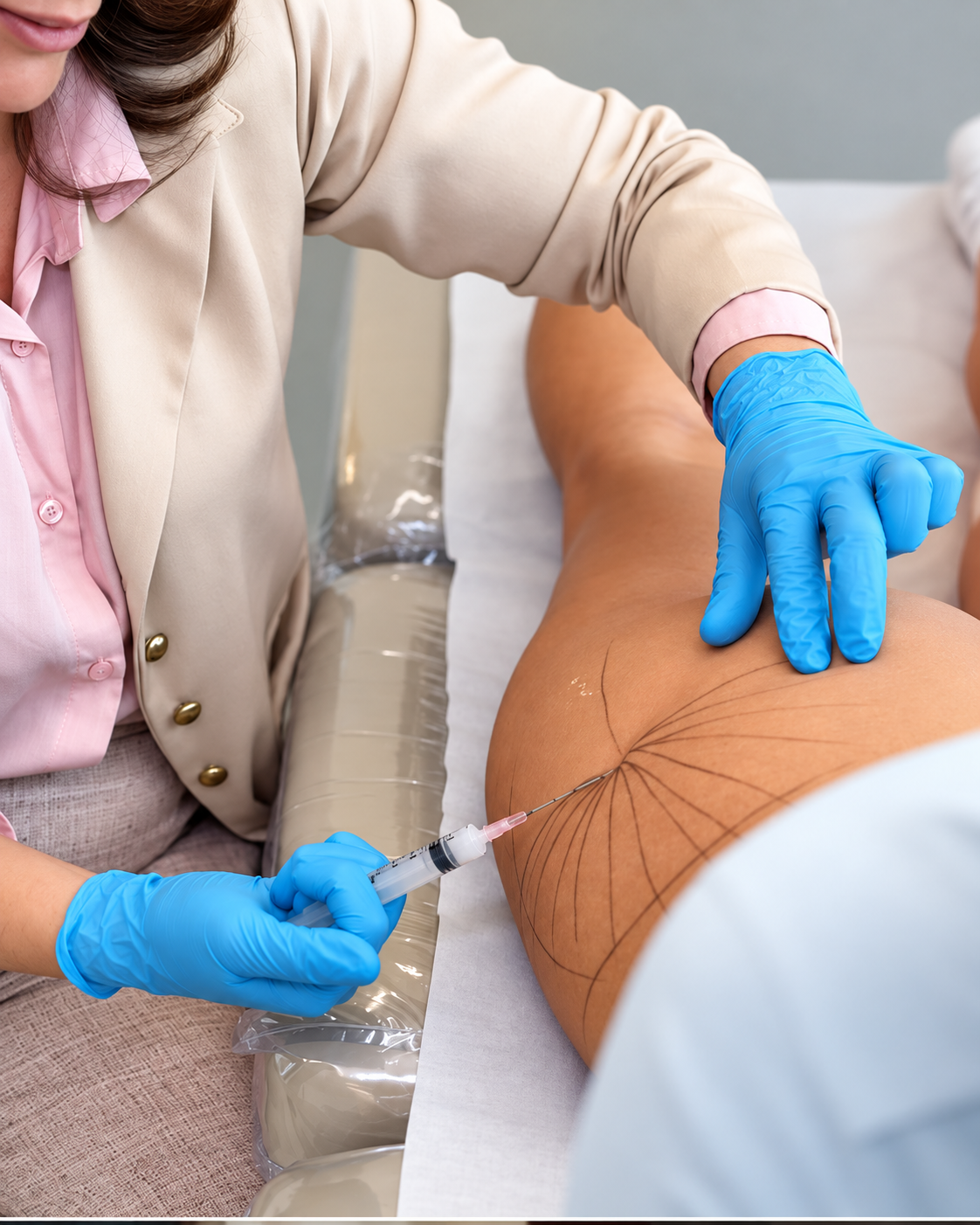Atendimento de estética corporal na Clínica Marcela Silva